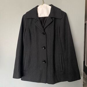 Women’s London Fog Wool Pea Coat Gray Small